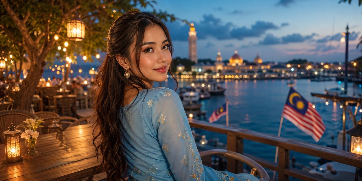 Pengguna wanita berbaju kurung dari Terengganu mendaftar akaun evo3 untuk menikmati bonus pendaftaran eksklusif